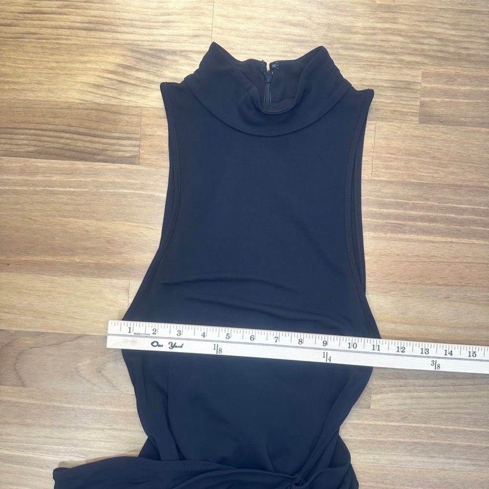 Helsa Ophelia Draped High Slit Maxi Dress Black NWOT Small - Picture 4 of 12
